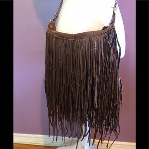 Leather Fringe Boho Crossbody Bag